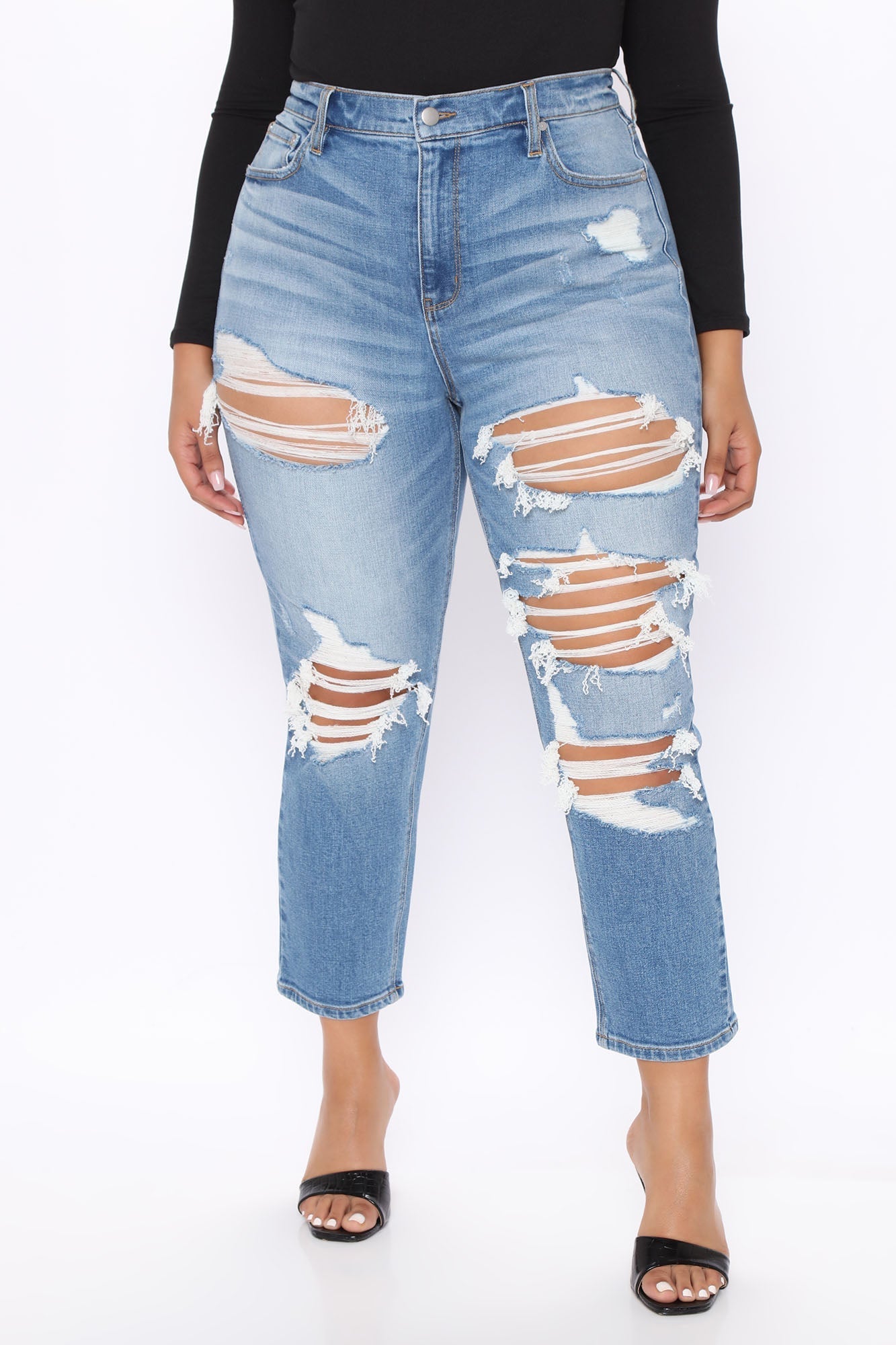 A Real Life Dream High Rise Jeans - Medium Blue Wash