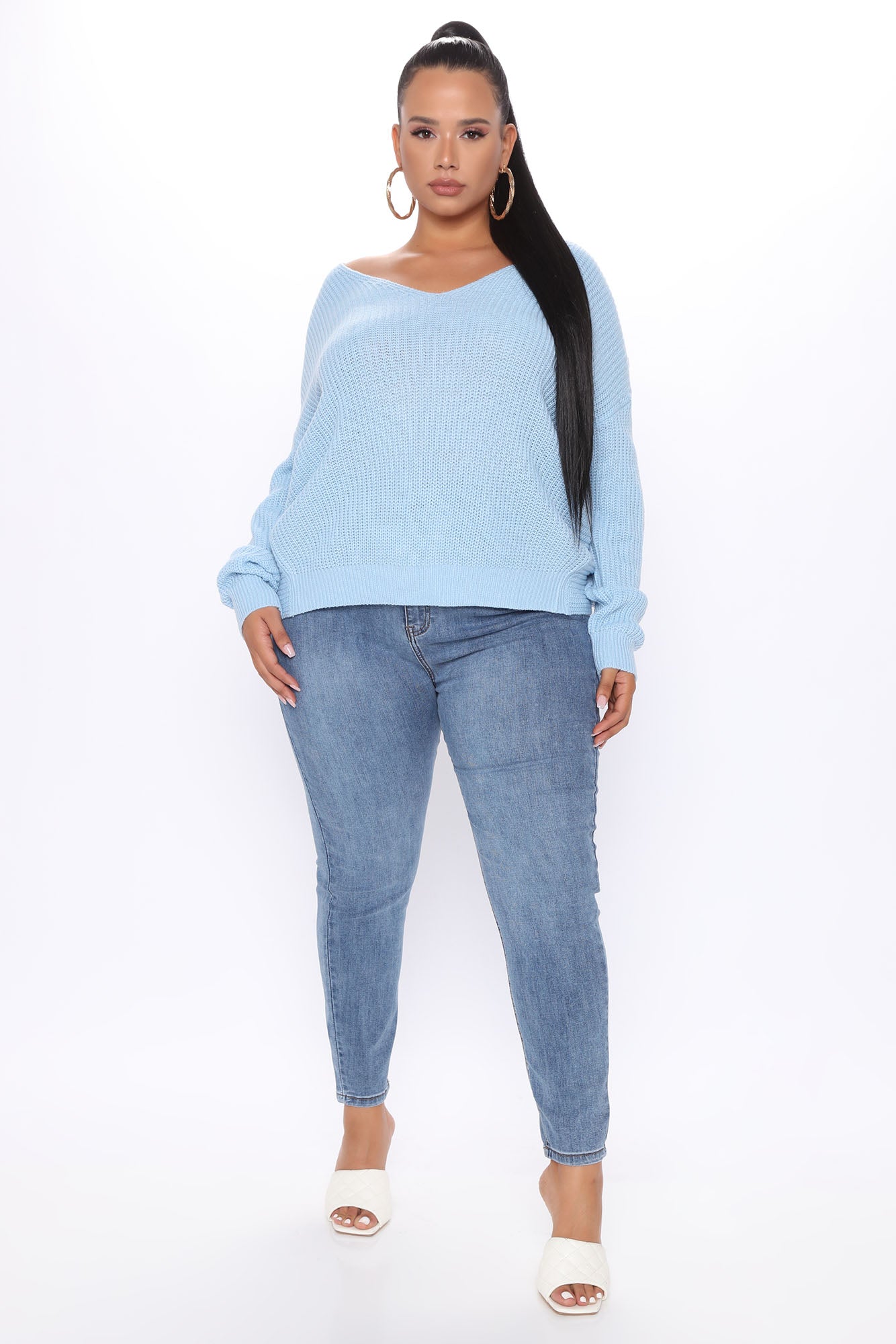 Jean skinny taille très haute Adelaide - Délavage bleu moyen
