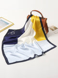 100% silk print color-blocking geometric heart pattern scarf Sai Feel