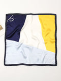 100% silk print color-blocking geometric heart pattern scarf Sai Feel