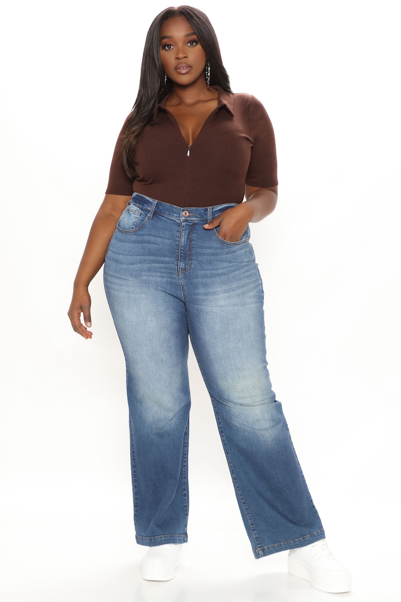Abbot Kinney Wide Leg Skater Jeans - Dark Wash