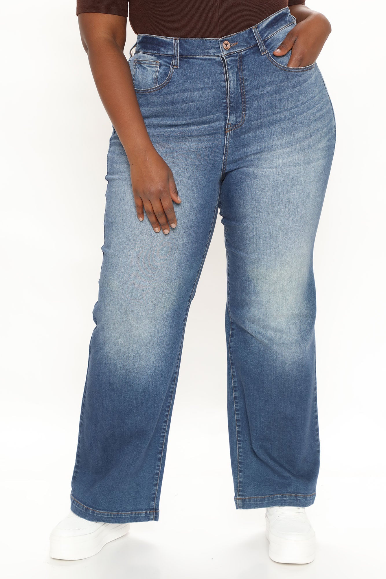 Abbot Kinney Wide Leg Skater Jeans - Dark Wash
