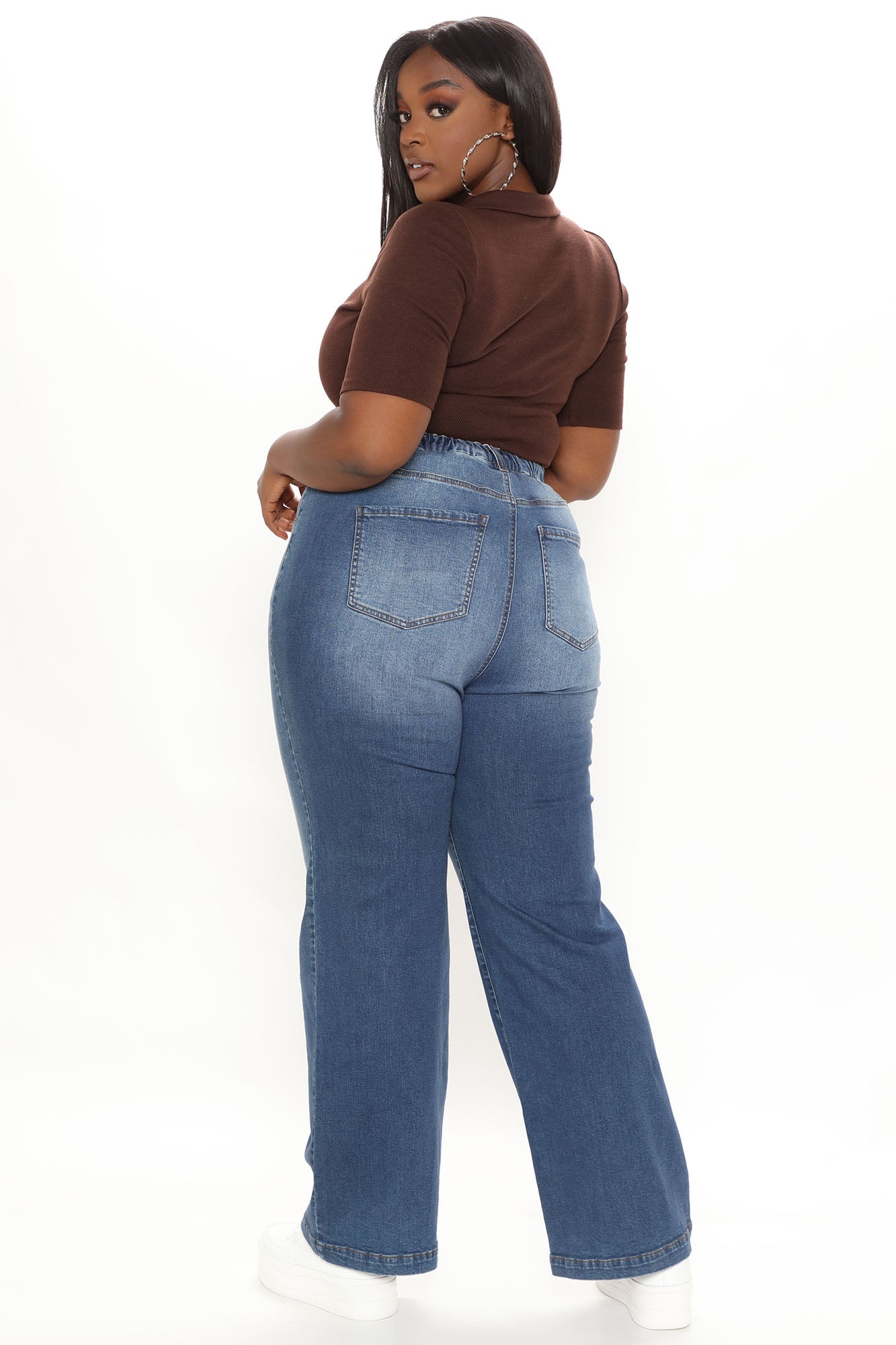 Abbot Kinney Wide Leg Skater Jeans - Dark Wash