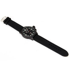 Montre avec bracelet en silicone (cadran noir 5 cm)