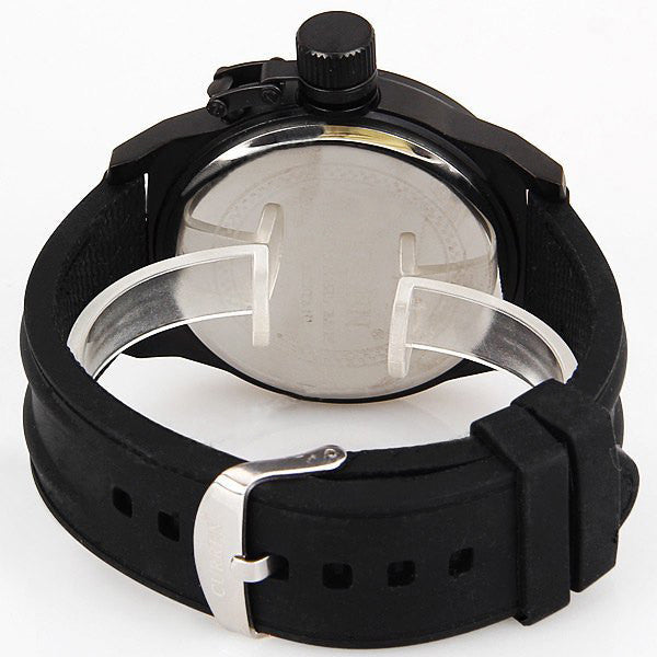 Montre avec bracelet en silicone (cadran noir 5 cm)