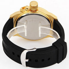 Golden Watch with Silicone Band (White 5.7cm Dial)