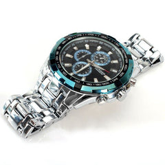 Stainless Steel Chronograph (Black 4.5cm Dial)