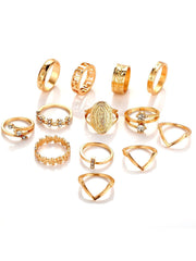 13pcs Geometry Ring Set Sai Feel