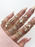 17pcs Bohemia Style Ring Set Sai Feel