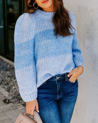 Alana Two-Tone Knit Sweater - Blue - FINAL SALE