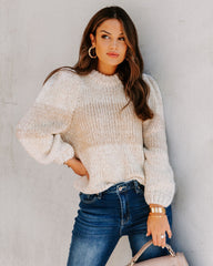 Alana Two-Tone Knit Sweater - Taupe - FINAL SALE