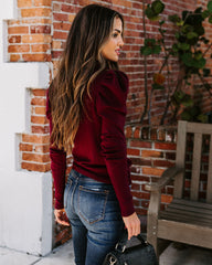 Adamant Puff Sleeve Turtleneck Sweater - Burgundy