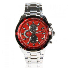 Chronographe étanche en acier inoxydable (cadran rouge de 5,5 cm)