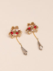 2pairs Bead Flower Style Earrings Sai Feel