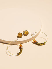 2pairs Hoop Earrings Set Sai Feel