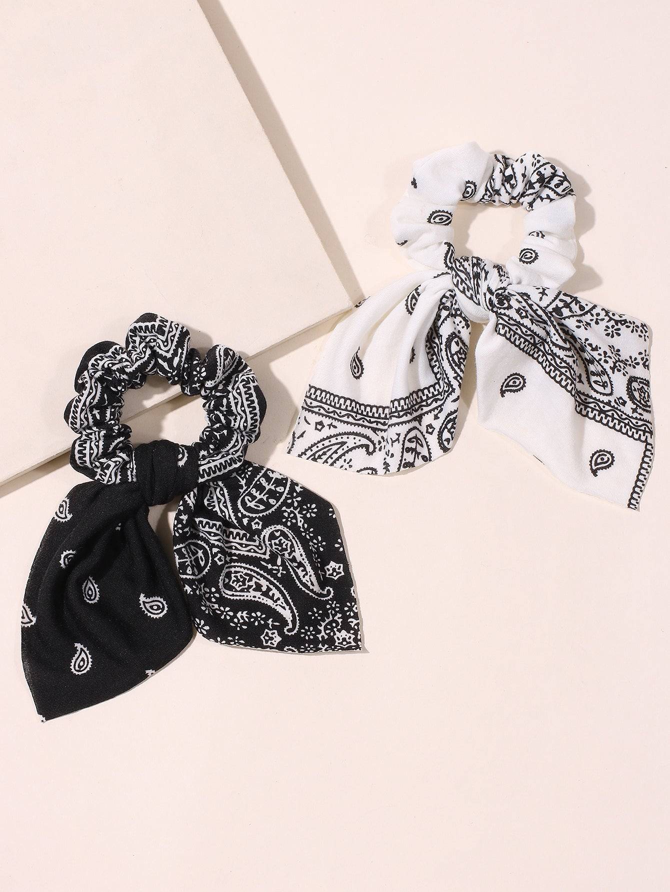 2pcs Cashew Nut Printing Hair Tie Sai Feel