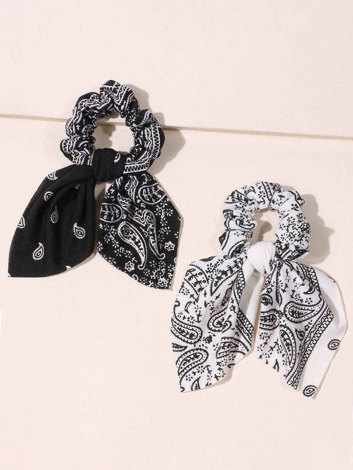 2pcs Cashew Nut Printing Hair Tie Sai Feel