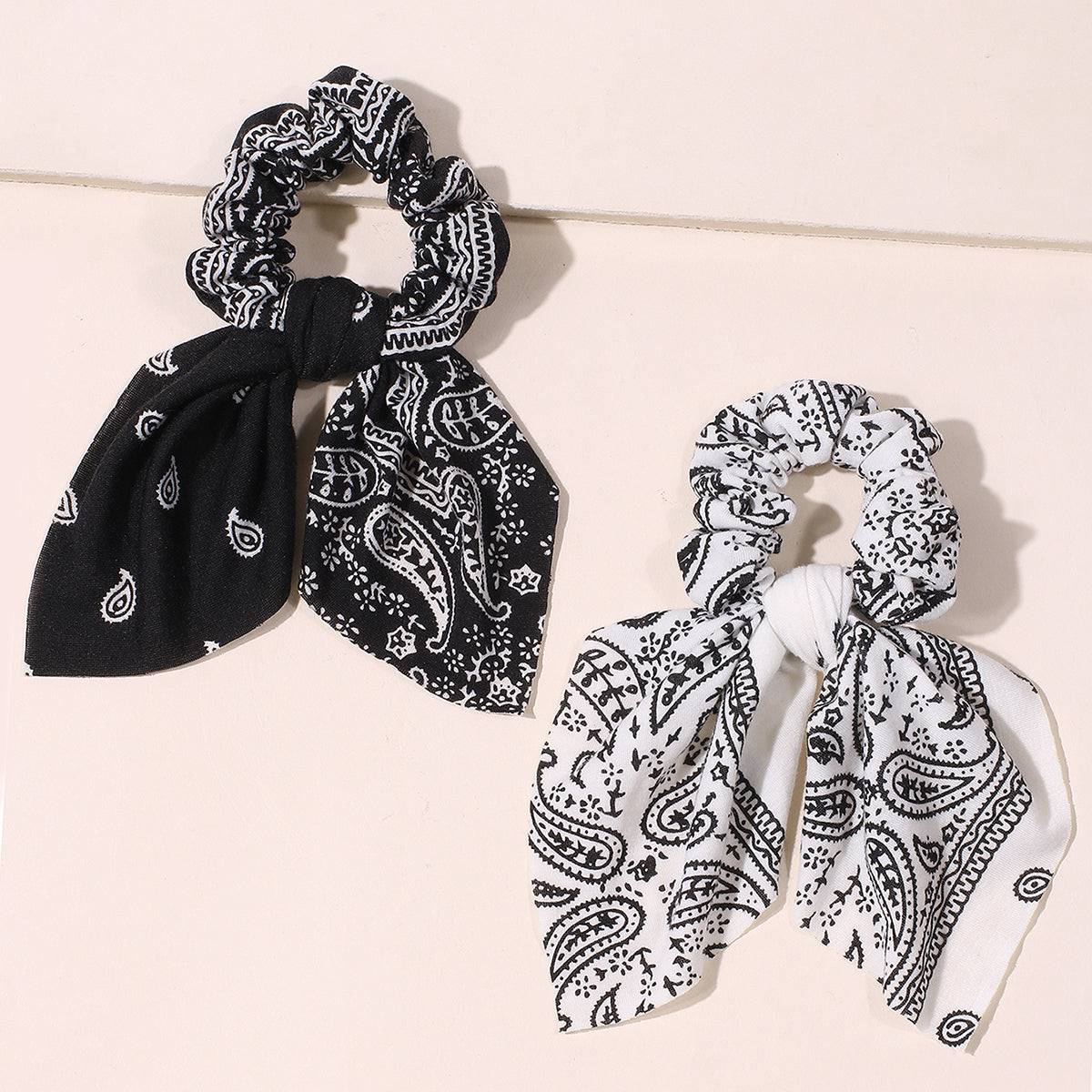 2pcs Cashew Nut Printing Hair Tie Sai Feel