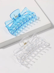 2pcs Clear Plastic Hair Clip Sai Feel