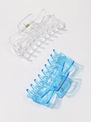 2pcs Clear Plastic Hair Clip Sai Feel