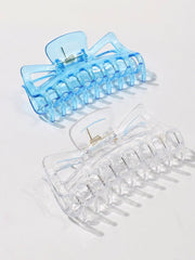 2pcs Clear Plastic Hair Clip Sai Feel