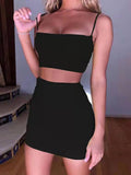 2pcs Sexy Cami Top& Ruffle Skirt Set Sai Feel