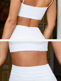 2pcs Sexy Cami Top& Ruffle Skirt Set Sai Feel