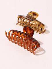 2pcs Solid Color Large Barrette Claw Clip Sai Feel