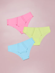 3PCS Set Fluorescent Color Seamless Soft Panties Sai Feel