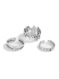 3pcs Hollow Carved Silver color Ring Set Sai Feel