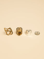 4pcs Heteroideus Adjustable Ring Set Sai Feel