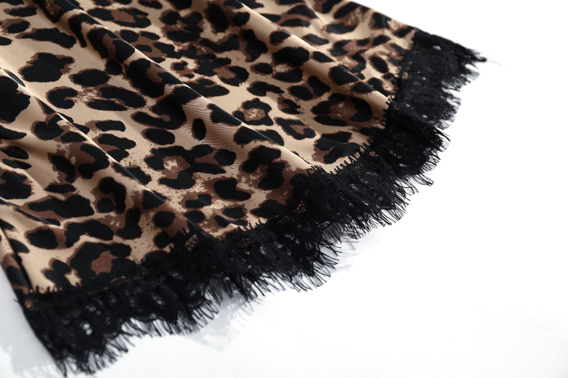 4pcs Leopard Print Robe & Cami Top & Night Dress & Shorts Sai Feel