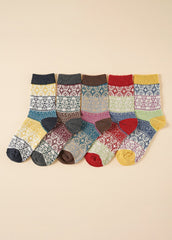 5 Pairs Crew Socks Sai Feel