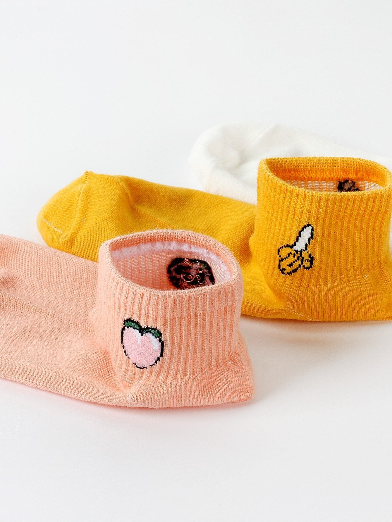 5 Pairs Embroidery Fruit pie sneaker socks Sai Feel