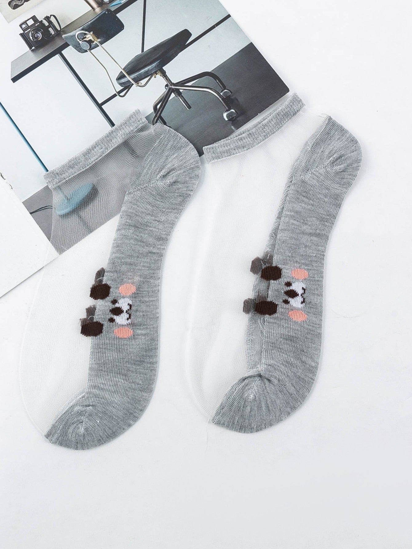 5 Pairs Fshion The pet dog translucent socks Sai Feel