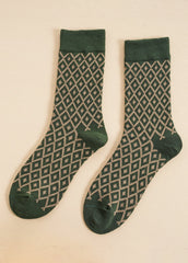 5 Pairs Plaid Jacquard Socks Sai Feel