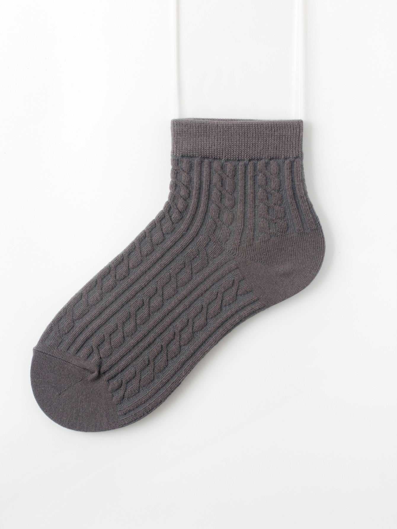 5 pairs Solid Color Twist Socks Casual Ankle High Low Cut Socks Sai Feel