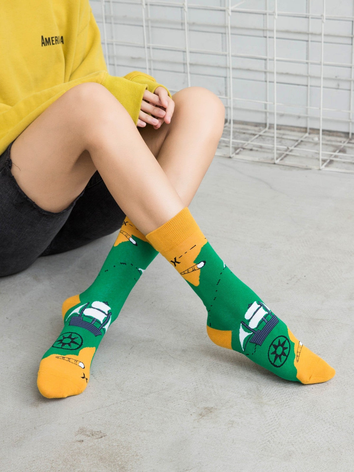 5Pairs Comfortable Cotton Sock Slippers Socks  Printed Ankle Socks Sai Feel