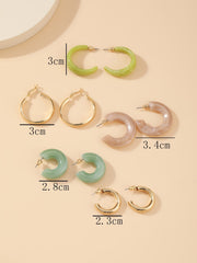 5pairs Bohemian Hoop Earrings Sai Feel