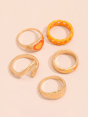5pcs Color Expoy Love Ring Set Sai Feel
