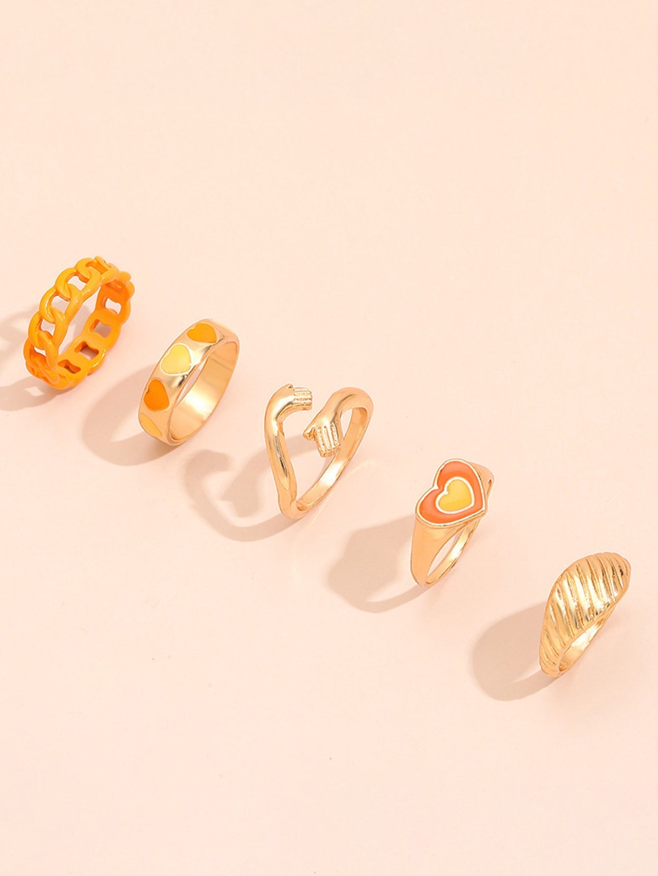 5pcs Color Expoy Love Ring Set Sai Feel