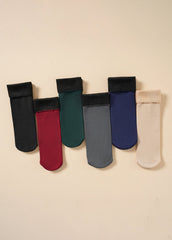 6 Pairs Plush Inside Socks Sai Feel