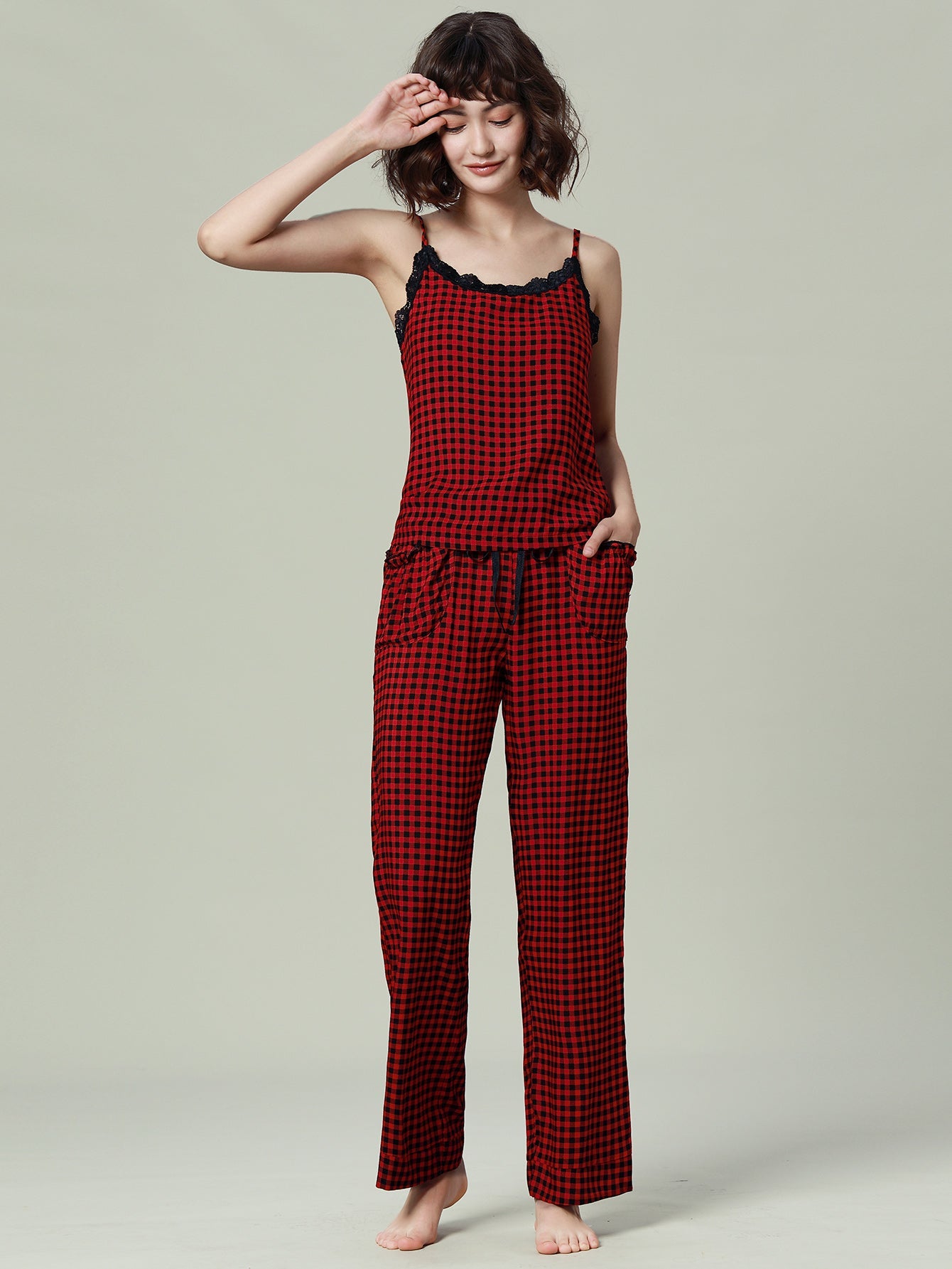 Womens Pajamas Set Cami Top and Capris Pants Sleepwear Pjs Set S-XL