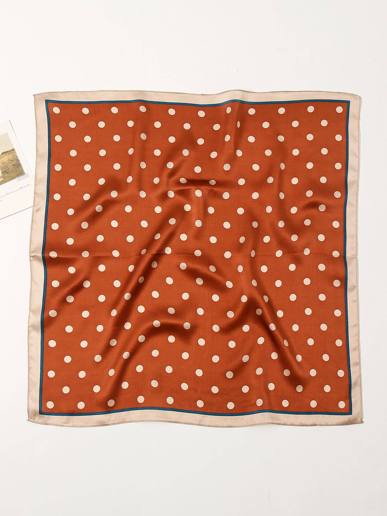 100% silk print color-blocking geometric heart pattern scarf