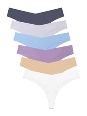 6PCS Sexly Lingerie Multi Color Beautiflul Seamless Thongs Set Sai Feel