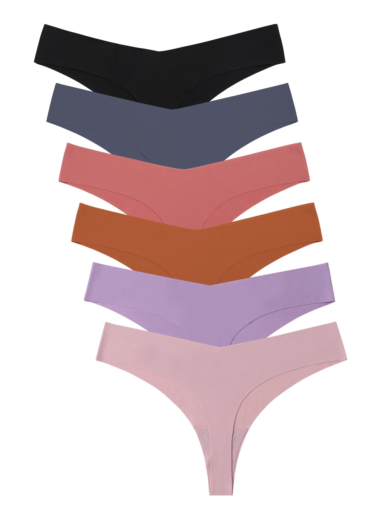 6PCS Sexly Lingerie Multi Color Silky Soft Seamless Thongs Set Sai Feel