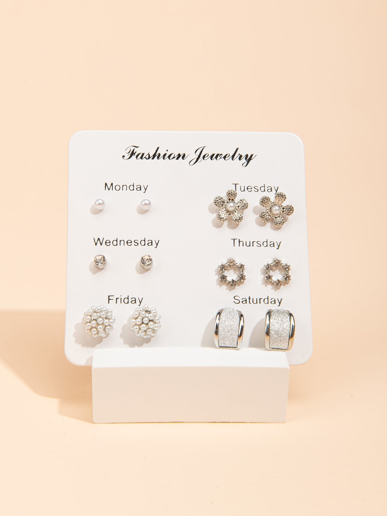 6pairs Flower Crystal Earring Giftset Sai Feel