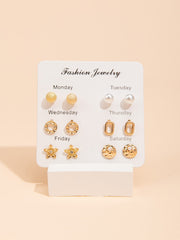 6pairs Golden Earring Giftset Sai Feel