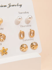 6pairs Golden Earring Giftset Sai Feel