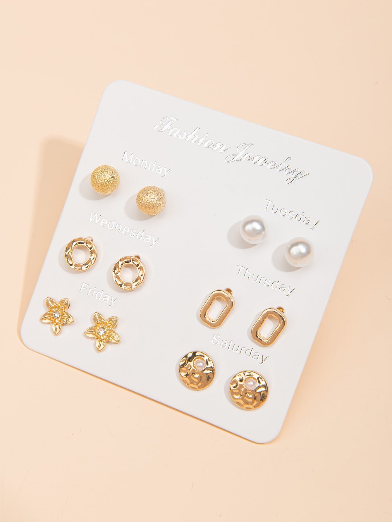 6pairs Golden Earring Giftset Sai Feel